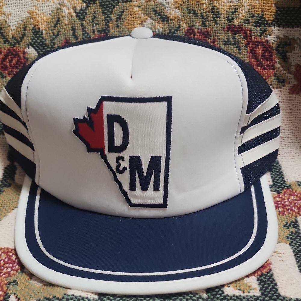 White and Blue Trucker Cap